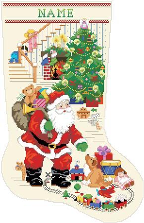 Checking His List Cross Stitch Christmas Stocking Kit