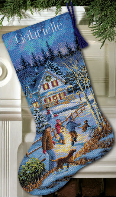 Christmas Eve Fun Stocking Counted Cross Stitch Kit (cross stitch kit)