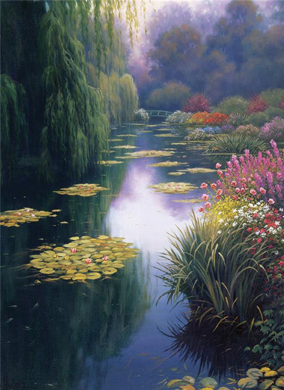 View From Monet's Bridge (cross stitch kit)