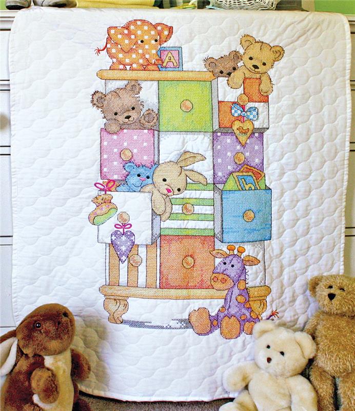 Twinkle Twinkle' Stamped Cross Stitch Quilt Kit Baby