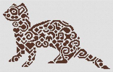 Ferret Pirate Treasure cross stitch pattern