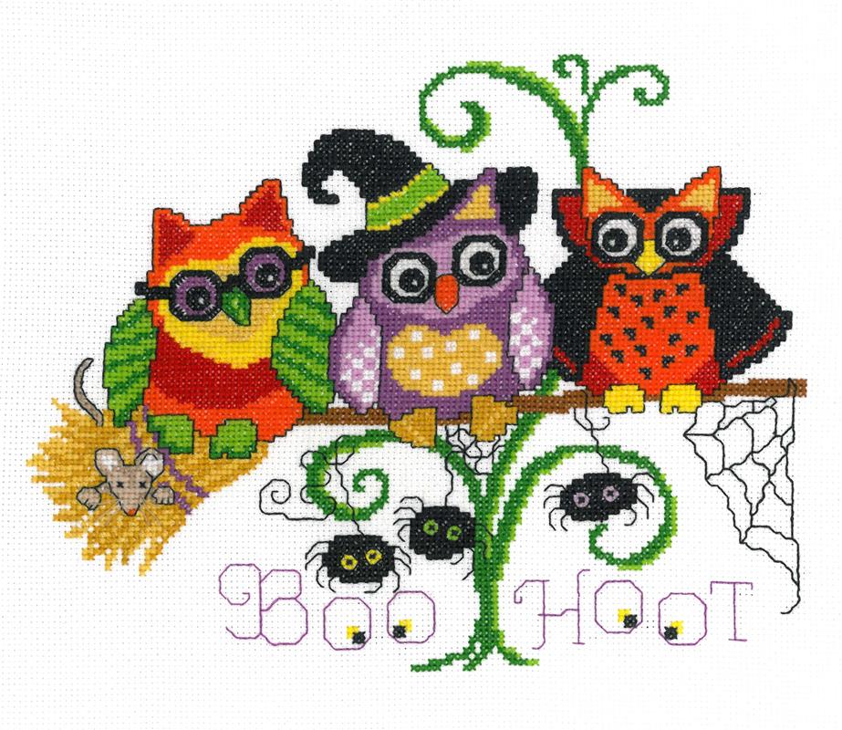 Halloween Hoots Cross Stitch Pattern