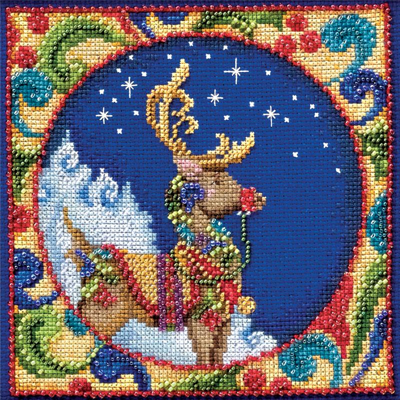 "Jim Shore Reindeer" Cross Stitch Kit