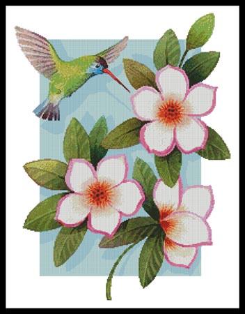 Stamping Cross Stitch Kit, Hummingbird and Flower Counting Cross