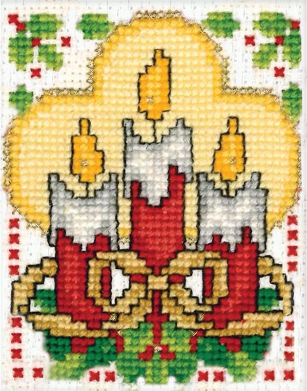 Wreath Ornament Counted Cross Stitch Kit-2X3