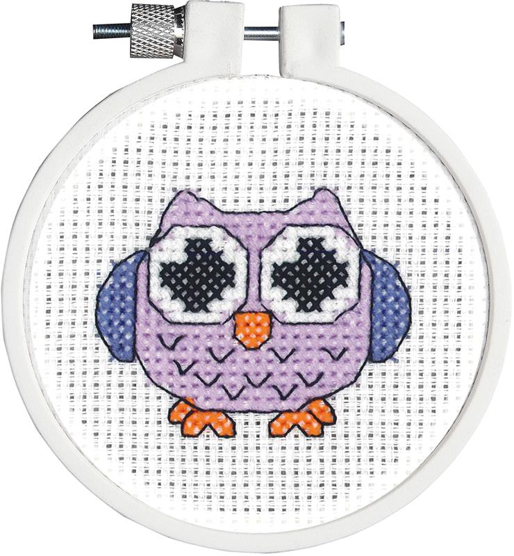 Janlynn Mini Counted Cross Stitch Kit 2.5 Round-Owl (18 Count), 1