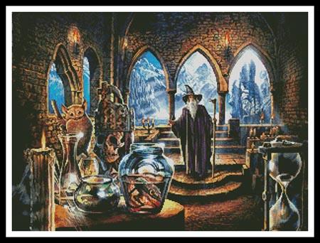 Magic School Castle Cross Stitch Pattern, Wizard Book, Wizarding