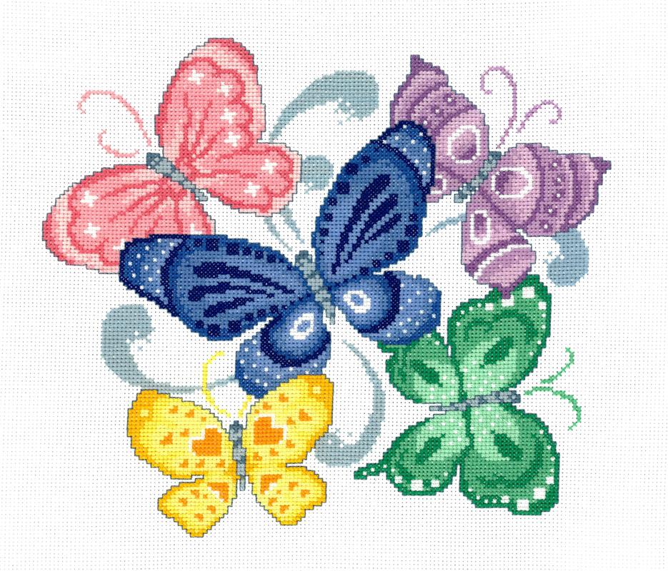 Spring Butterflies Cross Stitch Pattern