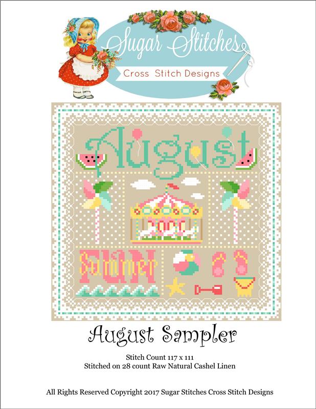 "August Sampler" Cross Stitch Pattern