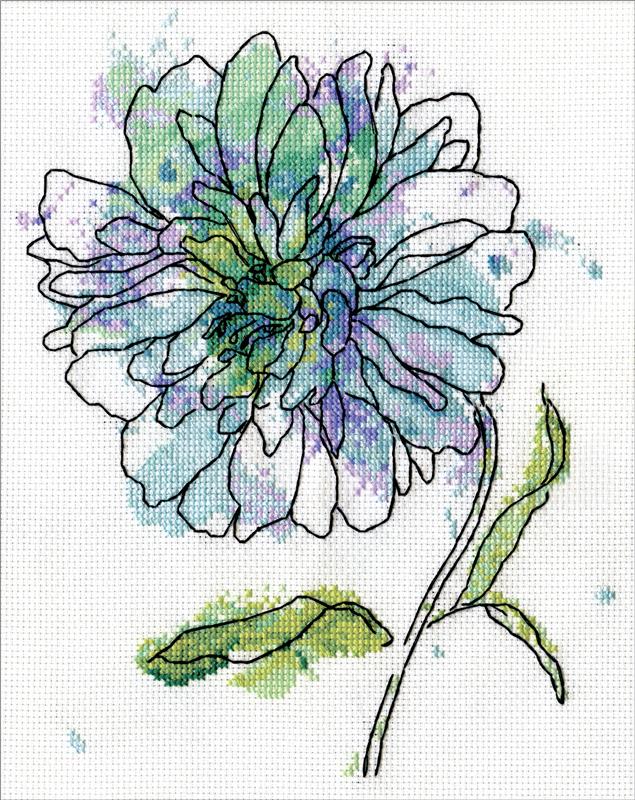 the blue flower cross stitch designer