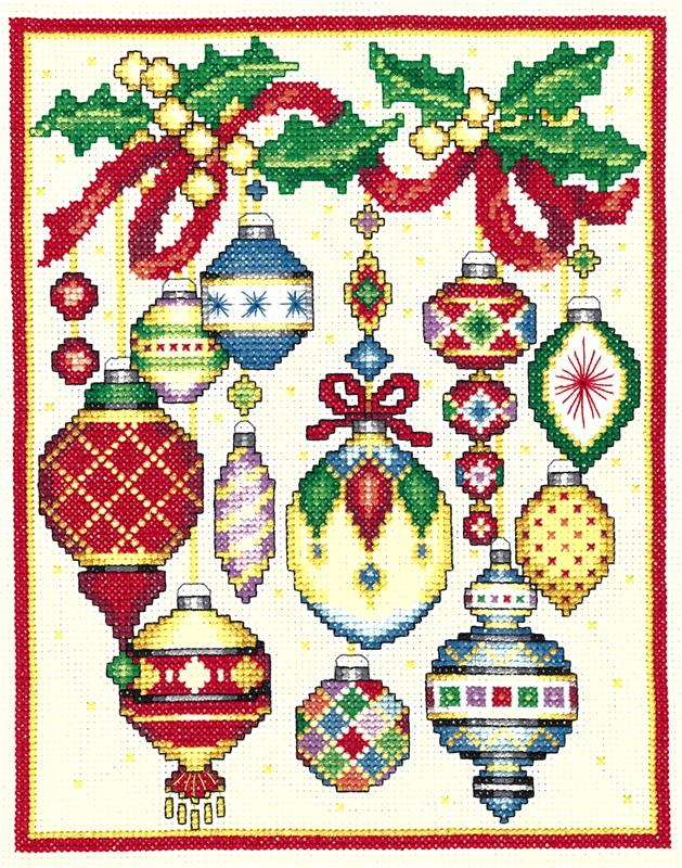 Aegean Ornaments RED cross stitch kit or pattern