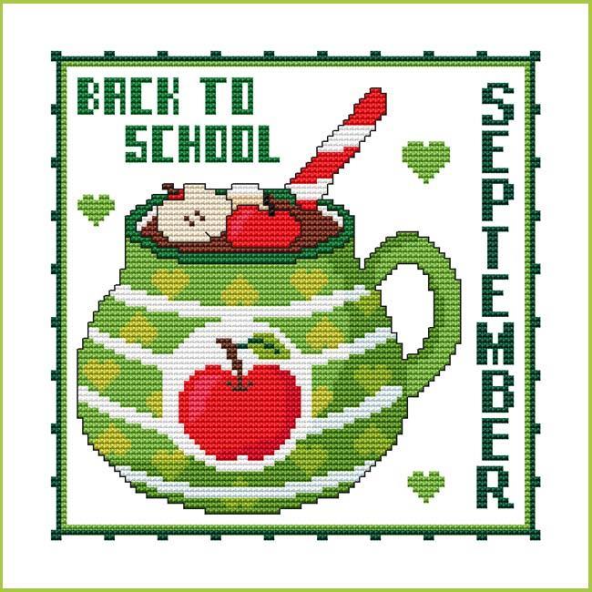 "A Year of MUGS - September" | Cross Stitch Pattern