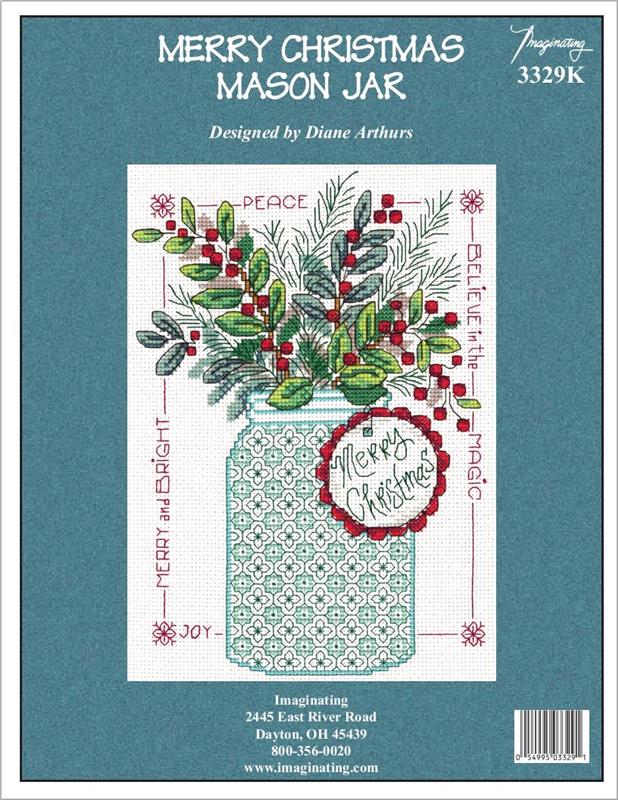 "Merry Christmas Mason Jar" Cross Stitch Kit