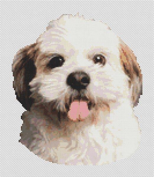 Cross Stitch 4x6 Canvas & Easel Makes 1 Dog-3 designs 2 floss