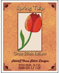 "Spring Tulip Cross Stitch Pattern"