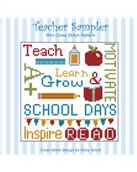 "Teacher Cross Stitch Pattern Sampler"