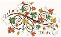 Autumn Leaves Crossstitch Birch Oak Maple 4x4 Cross Stitch 