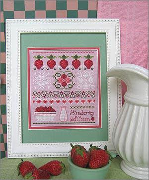 Strawberry Season Cross Stitch Sampler Pattern