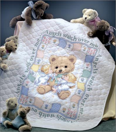 Dimensions Baby Hugs Sweet Prayer Quilt Stamped Cross Stitch Kit-34X43