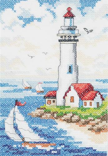 Lighthouse Stamped Kit (stamped cross stitch kit)