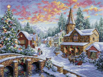  Dimensions Gold Collection Counted Cross Stitch Kit, Aurora  Cabin, 16 Count Dove Grey Aida, 16'' x 12