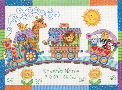 Baby Hugs Baby Express Birth Record Counted Cross Stitch Kit (cross ...