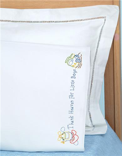 Little Boy Pillowcase Stamped Cross Stitch