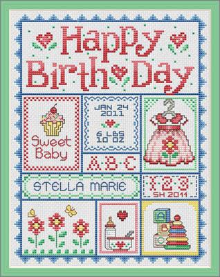 Design Works Baby Sampler Cross Stitch Kit - 8in x 10in