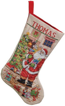 Bucilla Classic Santa 18 Christmas Stocking Counted Cross Stitch