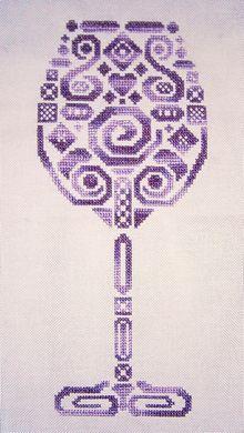 Wine and a Glass - Cross Stitch Pattern