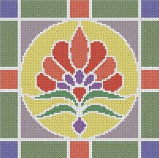 Stained Glass Square 3 Cross Stitch Pattern