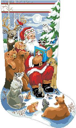  Santa & Animals Stocking Counted Cross Stitch Kit-18