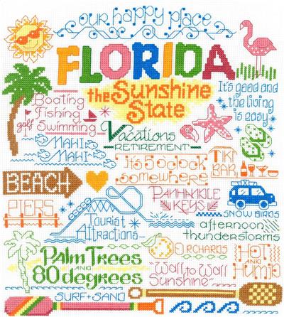 Let S Visit Florida Cross Stitch Pattern