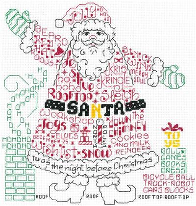 Stamped stitch set - Counted stitch Santa Claus Patterns 14CT Pre