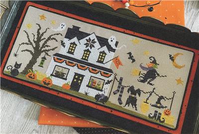 Witch House Cross Stitch Pattern Hello Halloween Cross Stitch