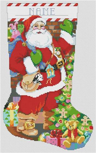 Welcome Santa Cross Stitch Christmas Stocking Kit